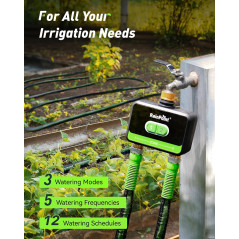 RainPoint 2-Zone WiFi Water Timer with Brass Inlet & Outlet, App-Controlled Irrigation System