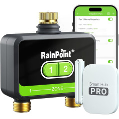 RainPoint Timer Eau WiFi 2 Zones, Contrôle App, Laiton