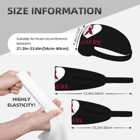 Brain Aneurysm Awareness Ribbon Elastic Exercise Headband