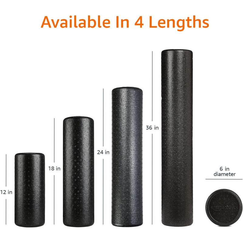 Amazon Basics Rouleau Mousse Haute Densité 24 Noir