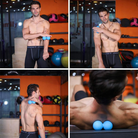 Balle de Massage Arachide - Double Balles Lacrosse pour Thérapie Physique & Libération Myofasciale
