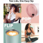 Tourit Travel Mug 16 oz, Gobelet de Voyage Étanche avec Couvercle 2 Parties, Off-White Tourit Travel Mug 16 oz, Gobelet de Voyage Étanche avec Couvercle 2 Parties, Off-White