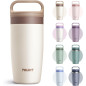 TOURIT 16oz Travel Coffee Mug with Leakproof 2-Part Lid, Off-White Tumbler TOURIT 16oz Travel Coffee Mug with Leakproof 2-Part Lid, Off-White Tumbler