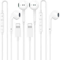 2 Pack Écouteurs Câblés Certifiés Apple MFi pour iPhone 14/13