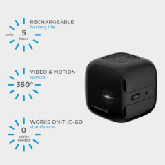 CINEMOOD 360: Projecteur Portable Interactif - Divertissement Familial Illimité, Netflix & Disney Inclus!