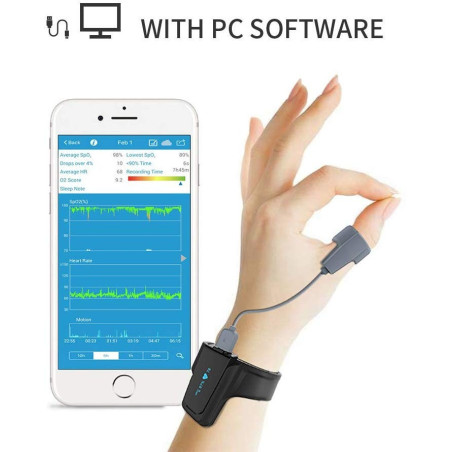 WellOxy Sleep Oxygen Monitor, contrÎlez l'apnée du sommeil