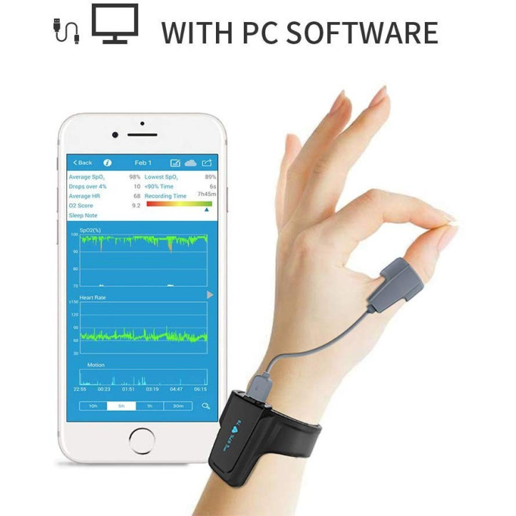 WellOxy Sleep Oxygen Monitor: Track Heart Rate & O2 Saturation with Bluetooth WellOxy Sleep Oxygen Monitor: Track Heart Rate & O2 Saturation with Bluetooth