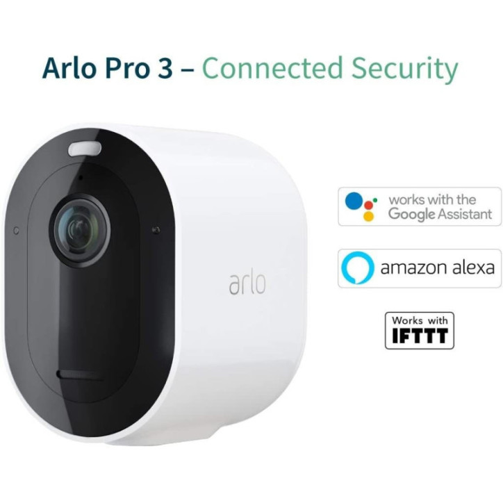 Arlo Pro 3 : Caméra de Surveillance Intelligente - Sécurité HD, Sans Fil & Résistante aux Intempéries