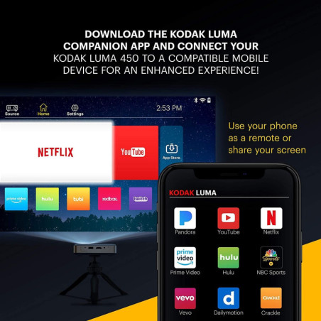KODAK Luma 450 Portable Projector: Full HD 1080p, 150 Display, Wireless Freedom!